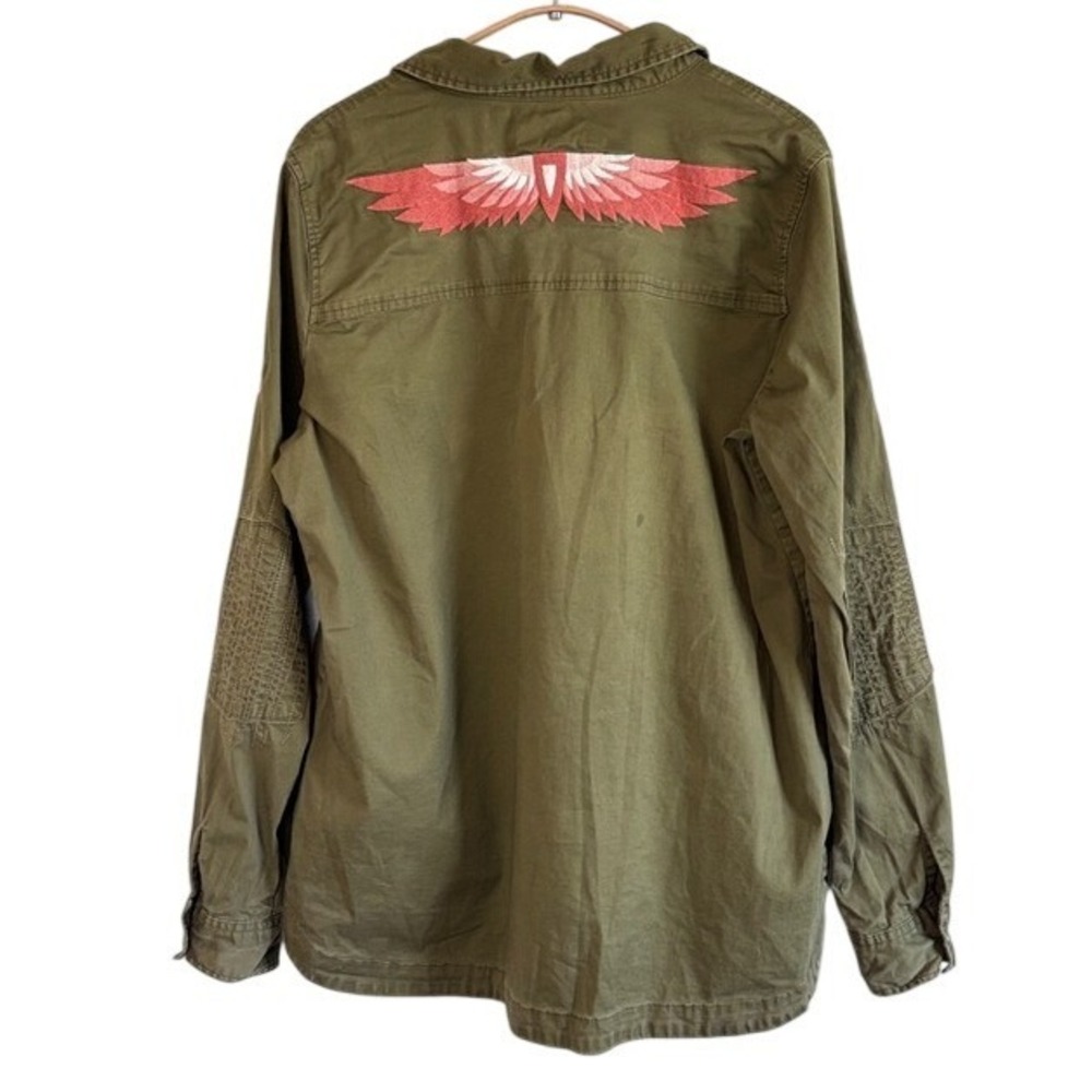 Idyllwind Western Boho Military Shirt Jacket Patches Embroidery Pockets - Picture 2 of 14